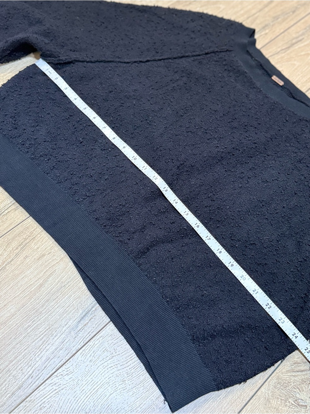 Free People Found My Friend Pullover Black Textured Sweatshirt Size Small - Picture 10 of 12